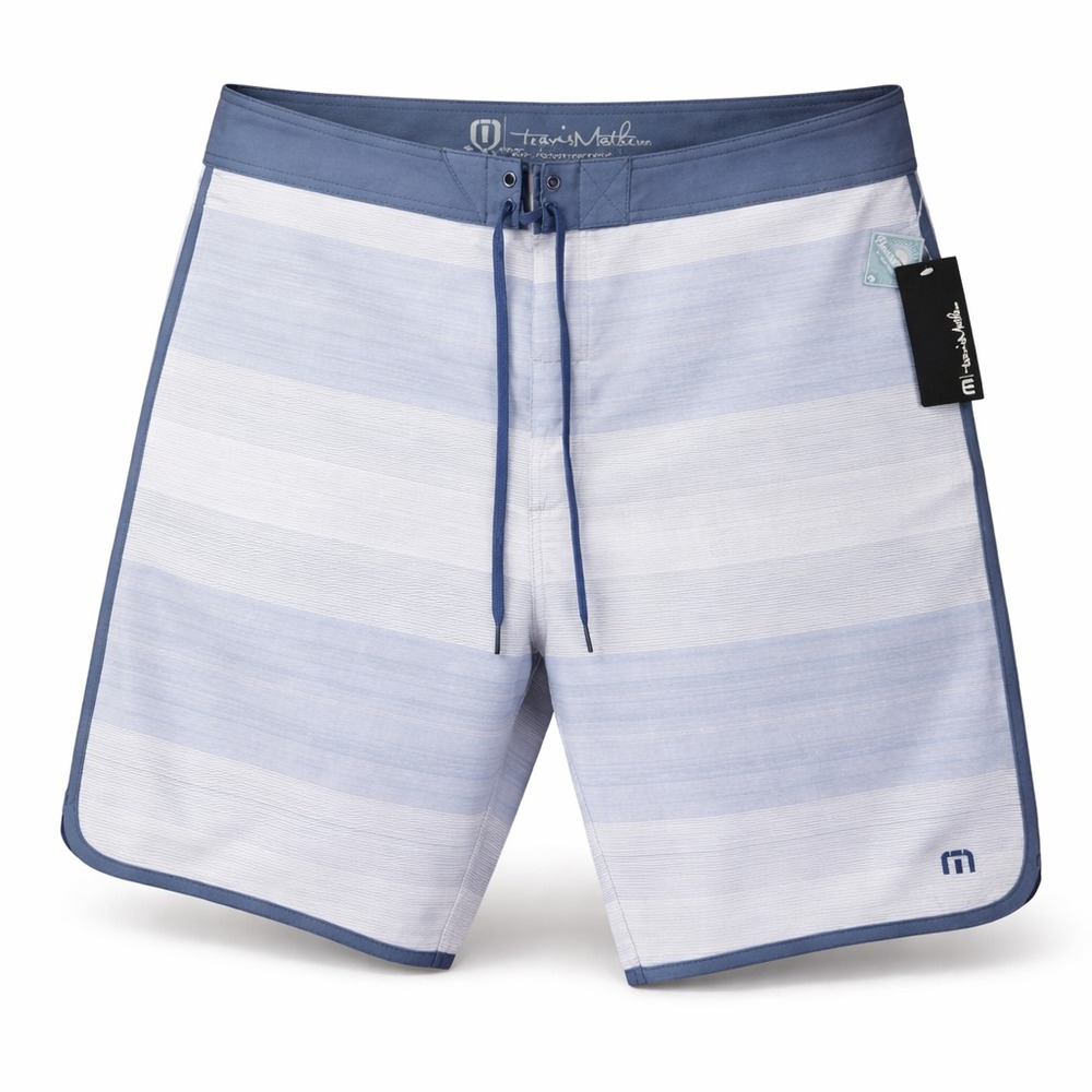 TravisMathew Down On The 20 Boardshorts Men's 40 Blue Ashes 4-Way Stretch NWT